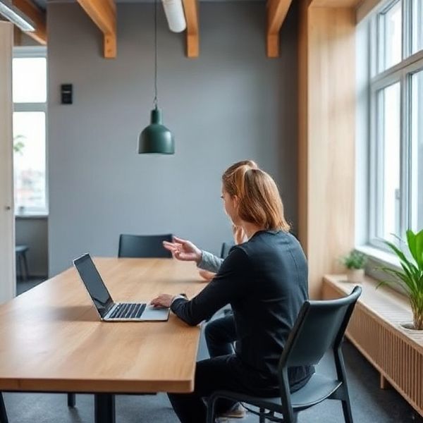 Kleines Team arbeitet gemeinsam an einem hellen Bürotisch in Dresden